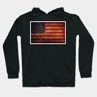 Vintage American Flag Sticker Hoodie